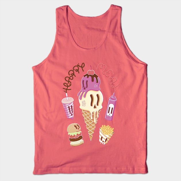 Not So Happy Meal Tank Top by bjadddni